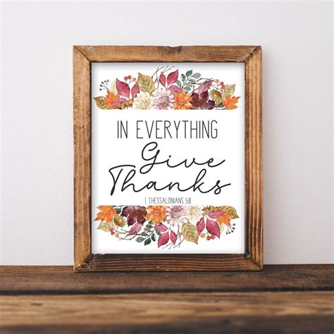 In Everything Give Thanks, Bible Verse Wall Decor, Bible Scripture ...