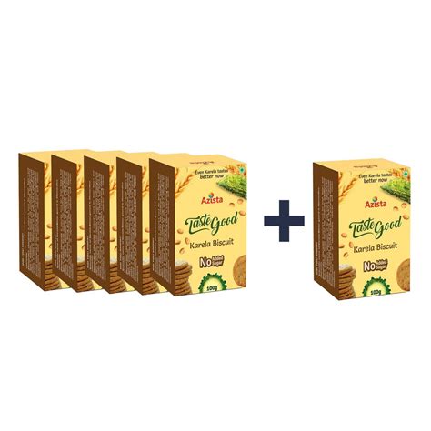 Get Azista's Taste Good Karela Biscuits No Added Sugar - 100 g (Buy 5 ...