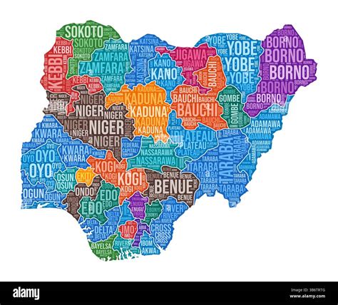 Nigeria shape country word hi-res stock photography and images - Alamy