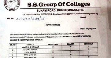 Ayurveda Jobs: Vacancy for Faculty at Shiv Shakti Medical Society ...