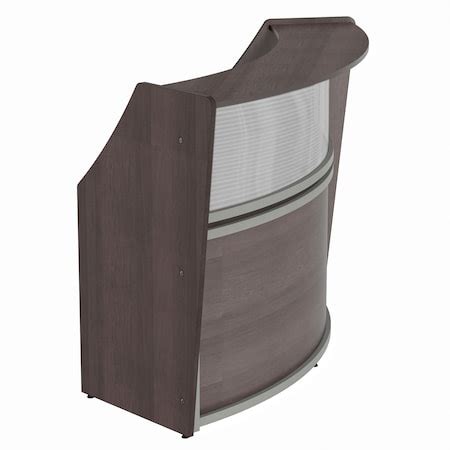 Linea Italia Curved Reception Desk with Counter, Clear Panel, 72”W x 32 ...