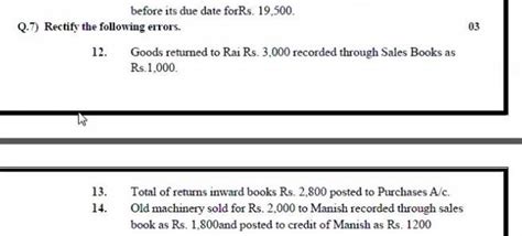 Rectification of error class 11th please help me - Brainly.in