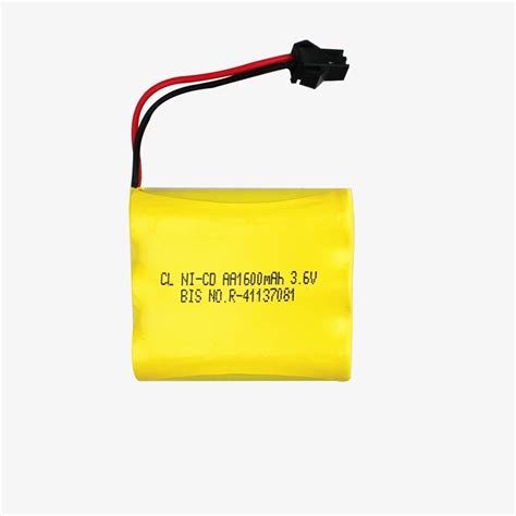 1600mAh 3.6v Ni-Cd AA Cell Battery Pack with SM Connector for Cordless ...