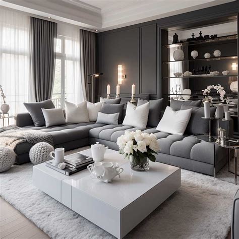 White And Gray Living Room Set