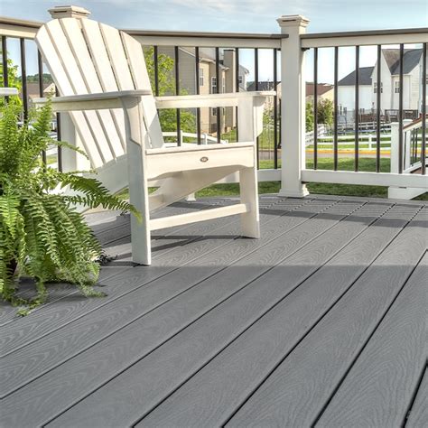 Trex Select 1-in x 6-in x 16-ft Pebble Grey Square Composite Deck board ...