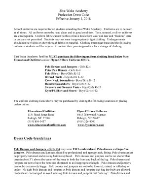 Fillable Online Profession Dress Code Fax Email Print - pdfFiller