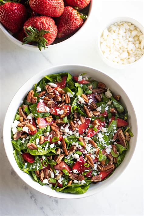 Low FODMAP Spinach Salad with Strawberries - Fun Without FODMAPs