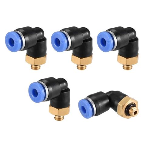 Buy uxcell Push to Connect Tube Fitting Male Elbow 4mm Tube OD x M5 ...