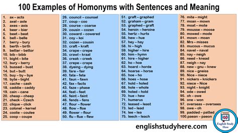 Image result for Homonym Examples