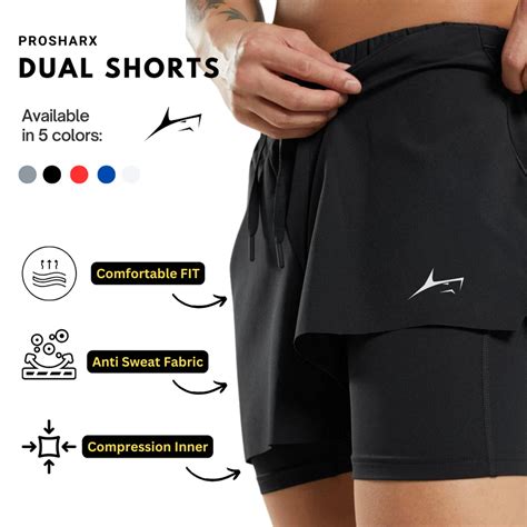 2 in 1 Dual Shorts with Inner Compression – Prosharx