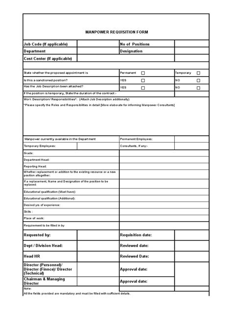 Image result for Manpower Requisition Form