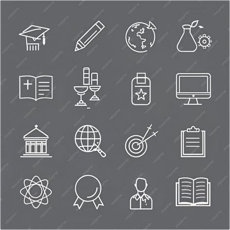 Set of learning icons | Premium Vector