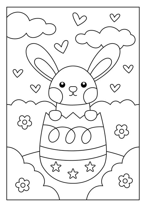 Easter Coloring Page for Kid Printable 17550903 Vector Art at Vecteezy