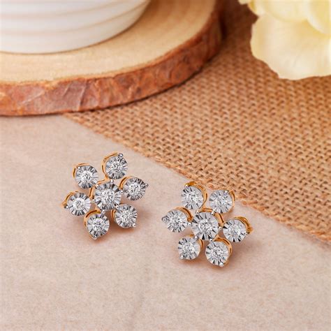 Blissful Seven Stone Diamond Stud Earrings