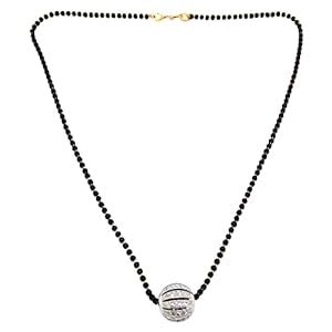 Buy Femmibella Gold Plated Elegent American Diamond Ball Mangalsutra ...