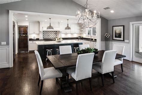 open concept kitchen living and dining room