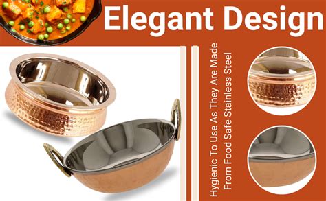 Buy Skywalk Steel Copper Set of 1 Dish Serving Handi 300 ML with 1 ...