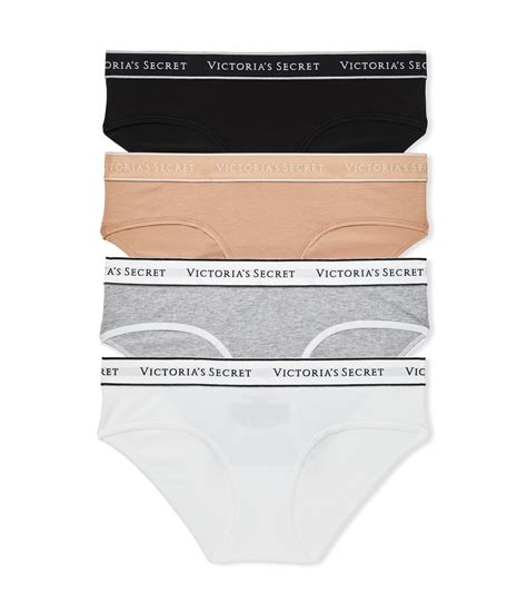 Victoria's Secret Women's Cotton Logo Hipster Underwear, Moderate Coverage Panties for Women ...