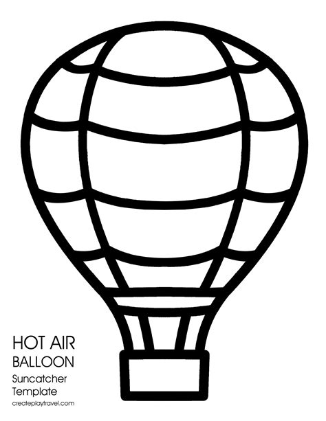 Printable Hot Air Balloon Template - Free Printable