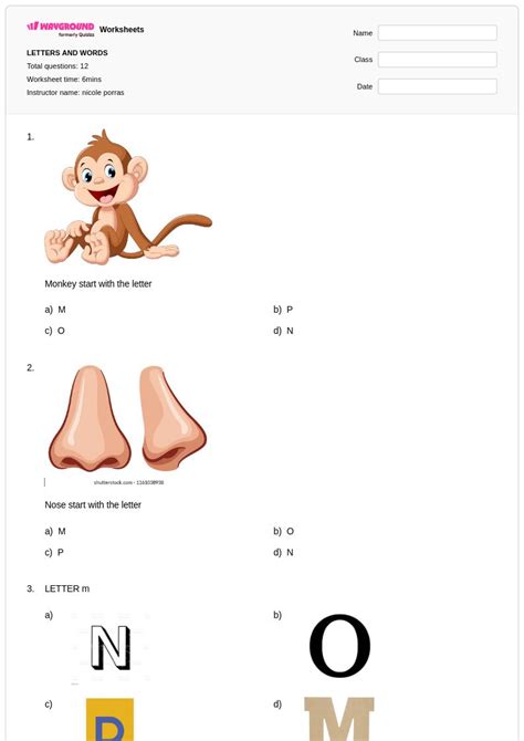 50+ Letters and Words worksheets for Class 1 on Wayground | Free ...