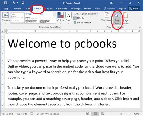 Microsoft Word Tutorial - Applying Page Color