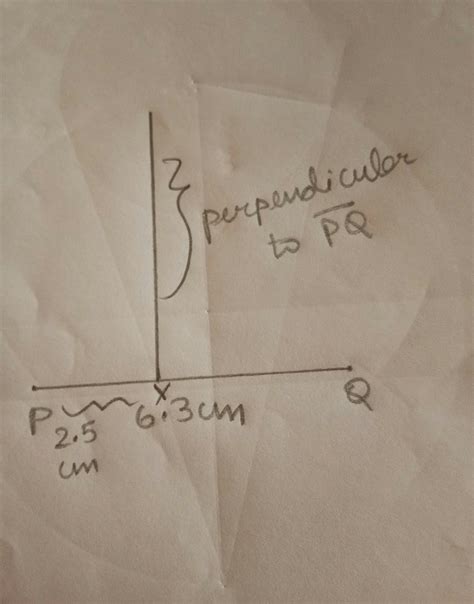 draw a line segment PQ =6.3cm. Mark a point X on it, such that PX=2.5cm ...