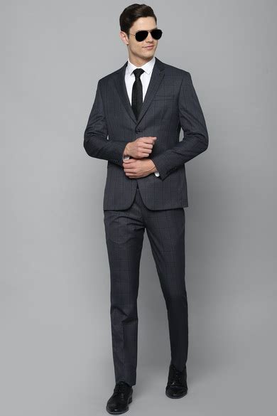 Buy Men Grey Slim Fit Check Casual Two Piece Suit Online - 698187 ...