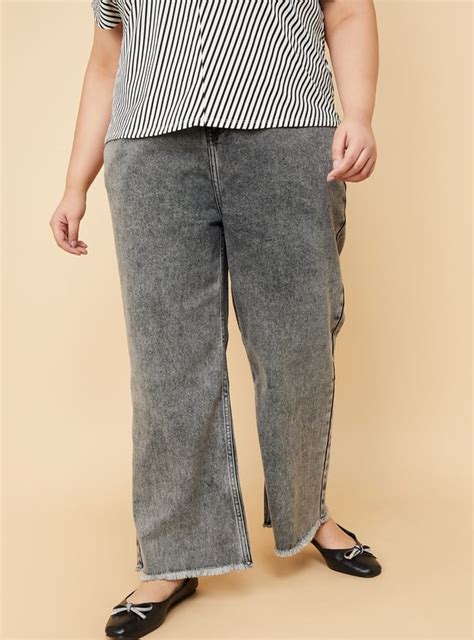 Buy Women Washed Wide Leg Jeans Online at just Rs. 1399.0 ...