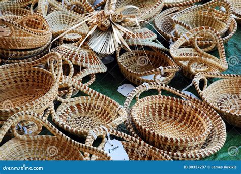 Sweetgrass Baskets for Sale Editorial Photography - Image of craft ...