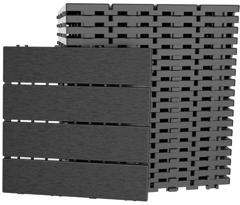AOSTD 9 sq. ft Plastic Interlocking Deck Tiles,9 Pack,12"x12 ...