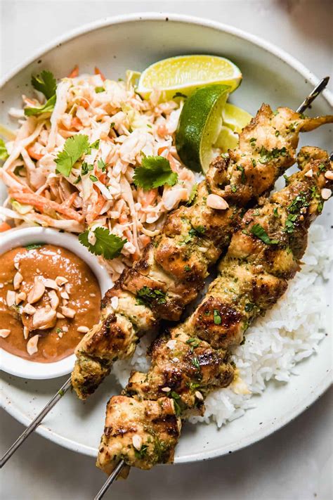 Thai Curry Chicken Thai Chicken Satay Grilled Chicken Skewers Marinade ...