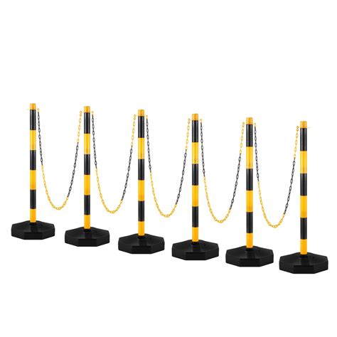 Buy 6 Pack Traffic Delineator Post Cones with Fillable Base, Portable ...