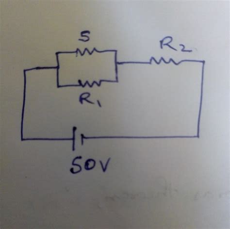 Resistor of 5 ohm is parallel with an unknown resistor of R1 ohm .This ...
