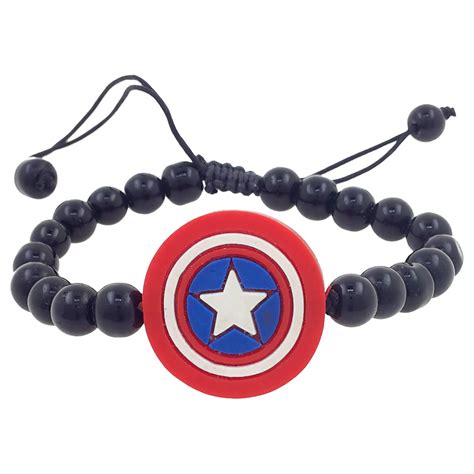 Buy Saizen BR725 Captain America Design Beads Bracelet for Men/Boys ...