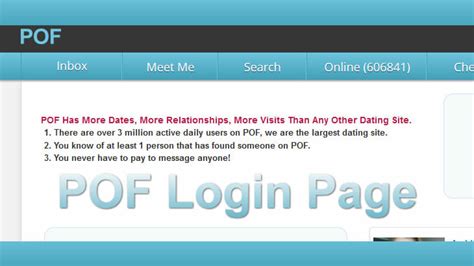 POF Registration | Sign Up POF Account - www.pof.com
