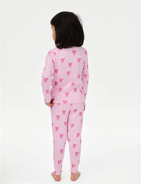 Buy Cotton Rich Hearts Pyjamas (1-8 Yrs) at Marks & Spencer