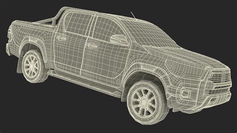 Pickup Truck Simplified White 3D model | 3D Molier International