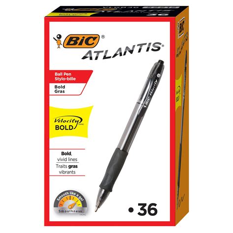 BIC Velocity Ballpoint Retractable Pen, Black, Bold 1.6 mm, 36/BX ...