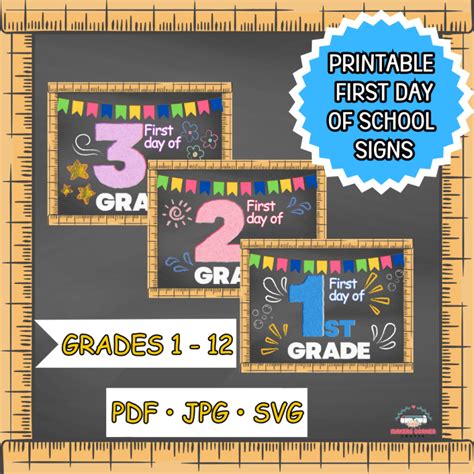 Free Printable First Day of School Signs - Makers Corner Crafts
