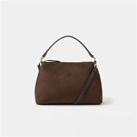 Brown Slouchy Suedette Shoulder Bag - Accessorize India