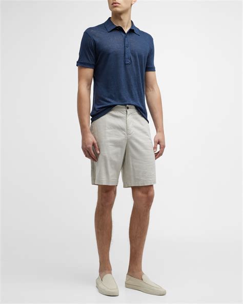 Orlebar Brown Men's Sebastian Linen Polo Shirt | Neiman Marcus