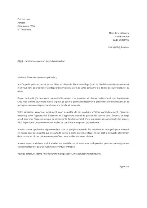 Lettre de motivation pour le stage d'observation de 3ème - TaLettre.fr