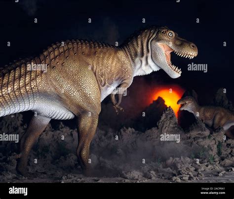 Tyrannosaurus rex model. This carnivorous dinosaur lived during the ...