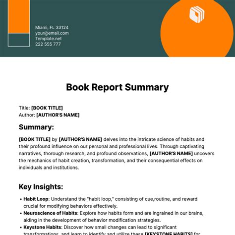 One Page Book Report Template - Colomboalumni.org