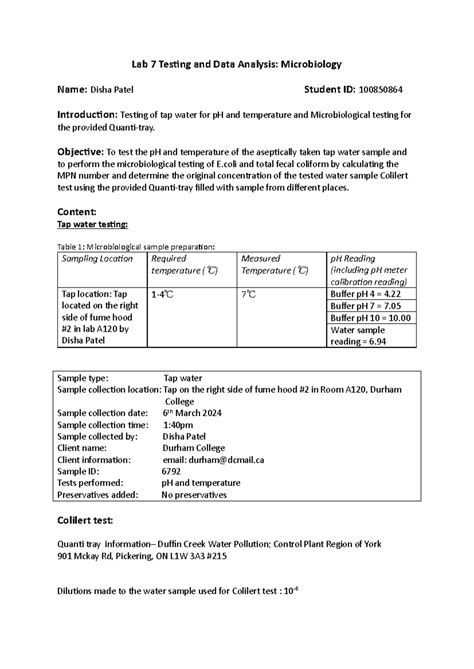 Lab 7 Sample Management 3 - Lab 7 Tes)ng and Data Analysis ...