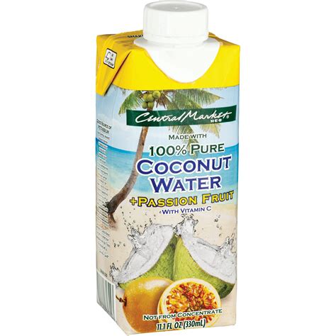 Central Market Passion Fruit Coconut Water - Shop Coconut water at H-E-B