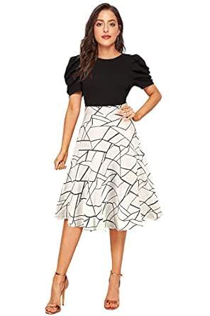 Buy ILLI LONDON Women's A-LINE Knee Length Dress (Black, Small) at ...