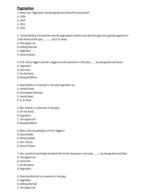 Image result for Pygmalion Reading