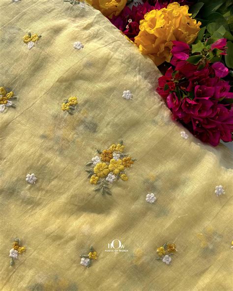 NOOR PURE MUL CHANDERI (Yellow) – House Of Worth