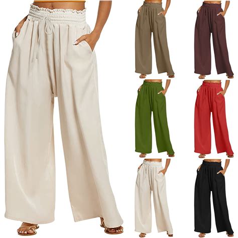 Antinious Womens Dress Pants Solid Casual Wide Leg Sweatpants,Fall ...